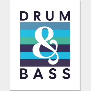 DRUM & BASS  - Blue Rainbow (light print) Posters and Art